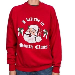 Vintage Jerzees Christmas crewneck graphic sweatshirt “I believe in Santa Clause
